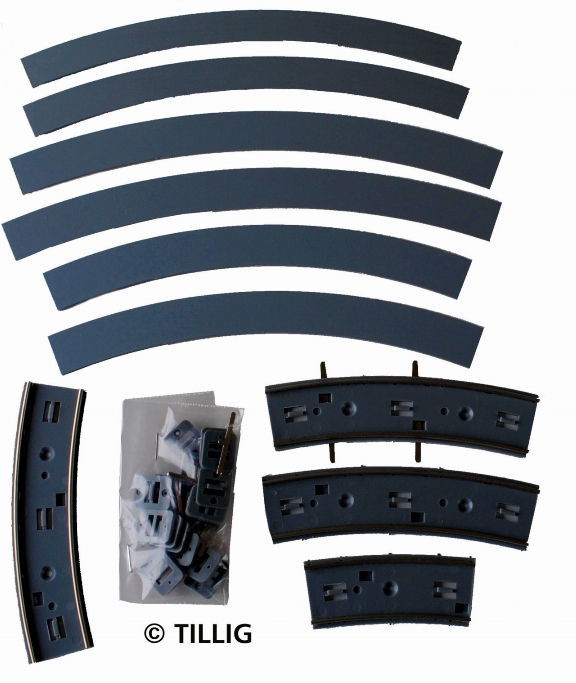 Tillig 87262 Tramgleis R204 90° 1 spurig Asphalt H0 1:87 werks. ausverk.
