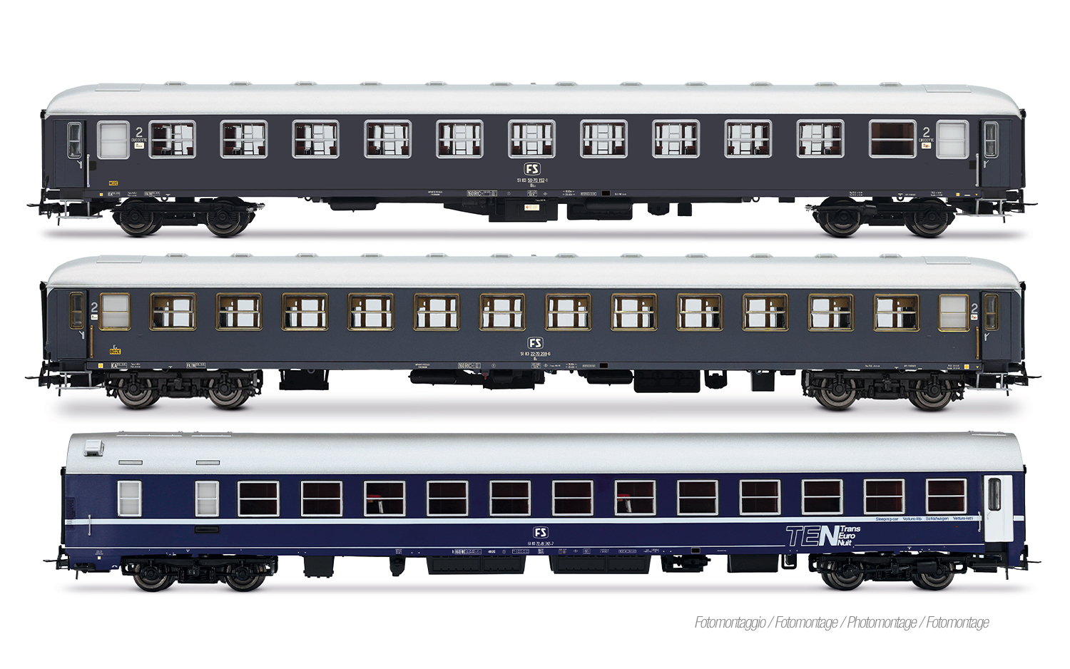 Rivarossi HR4411 FS, 3-tlg. Set Exp 234-235 Remus Roma – Wien, bestehend aus