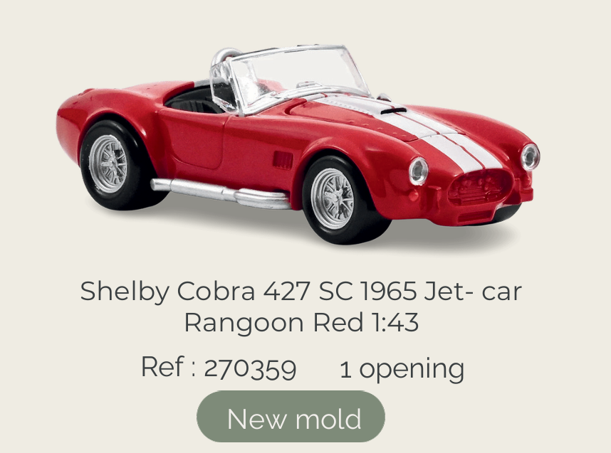 Norev 270359 Shelby Cobra 427 SC 1965 Rangoon Red Jet-car 1:43