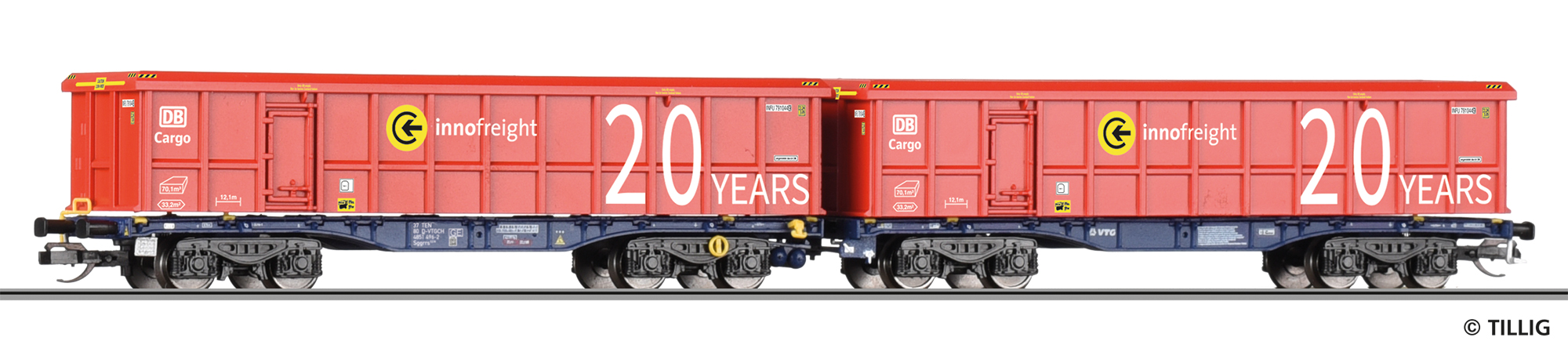 Tillig 15084 Doppeltragwagen InnoWaggon der VTG