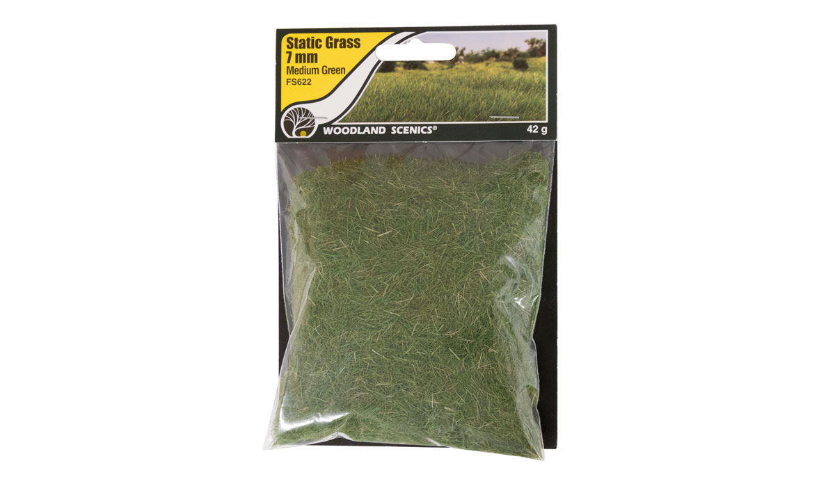 Woodland Scenics FS622 7mm Static Grass Medium Green Neu OVP