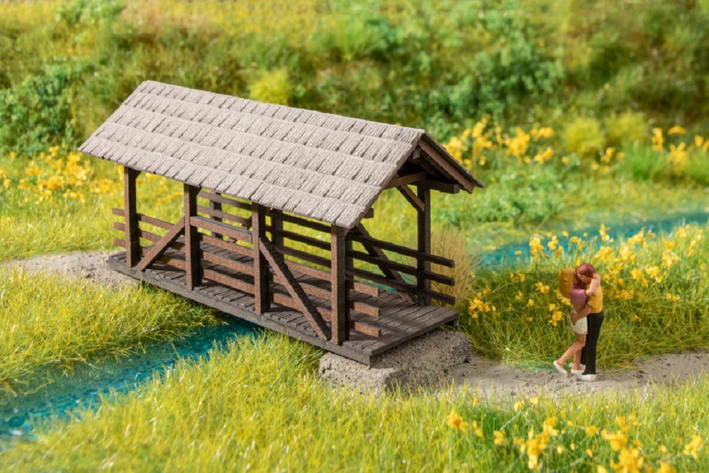 Noch 14372 Überdachte Fußgänger-Brücke - Spur H0 - Bausatz - Neu