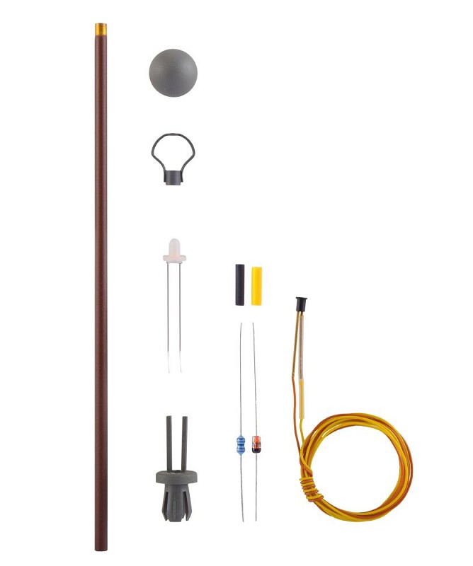 Viessmann 6927 TT Bausatz Holzmastleuchte DDR-Reichsbahn,LED warmweiß