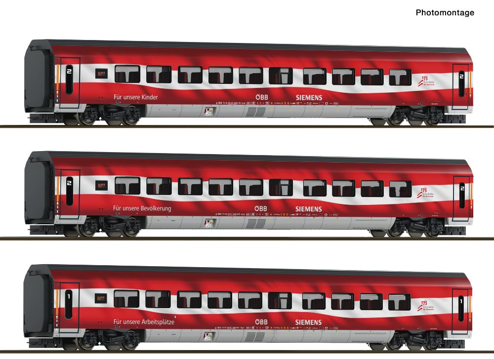 Roco 6290097 3er Set Railjet "175 Jahre" ÖBB DCC Spur TT