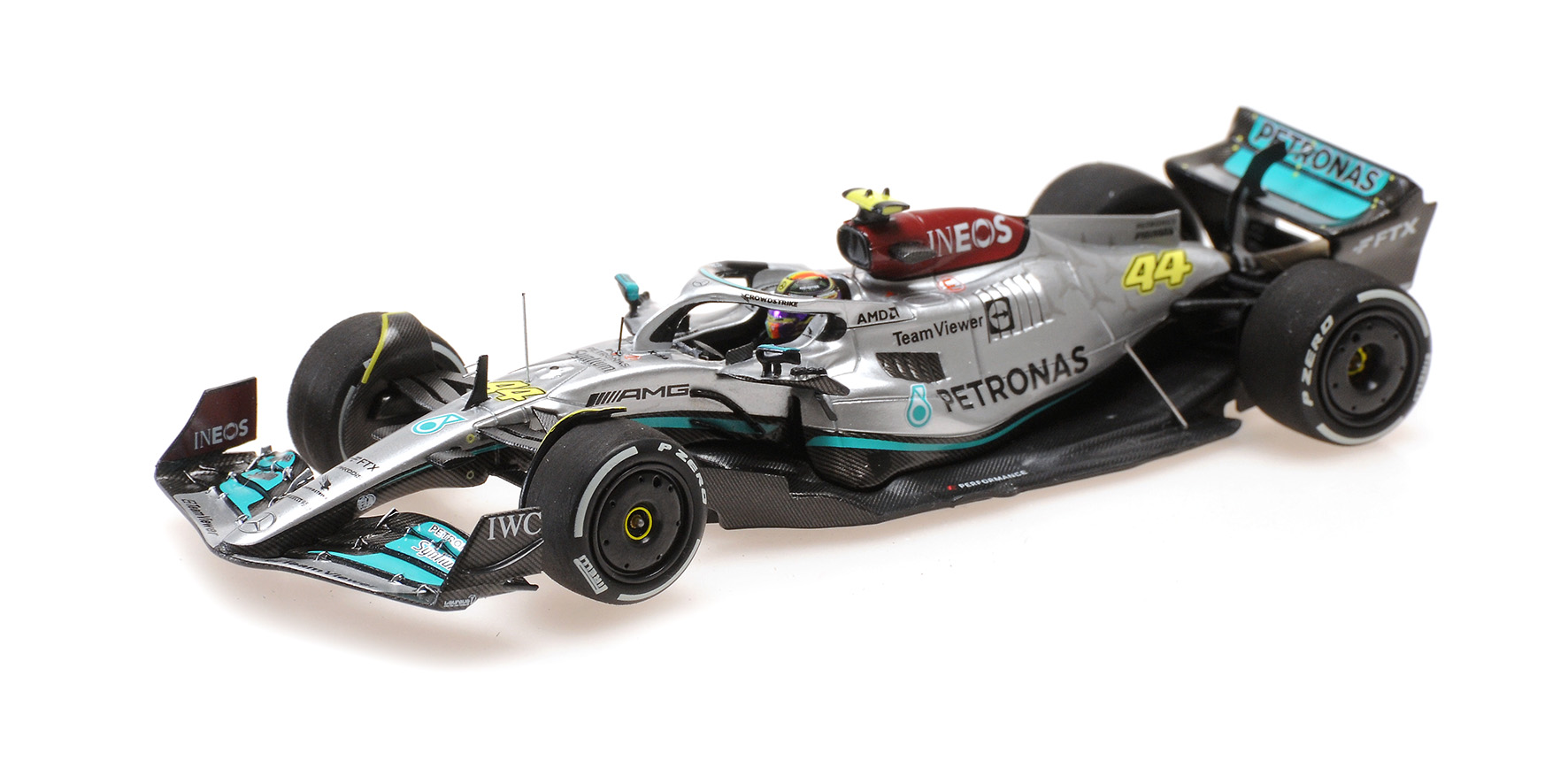 Minichamps 417221244 L. HAMILTON 300TH GP FRENCH GP 2022 1:43 Spur 0