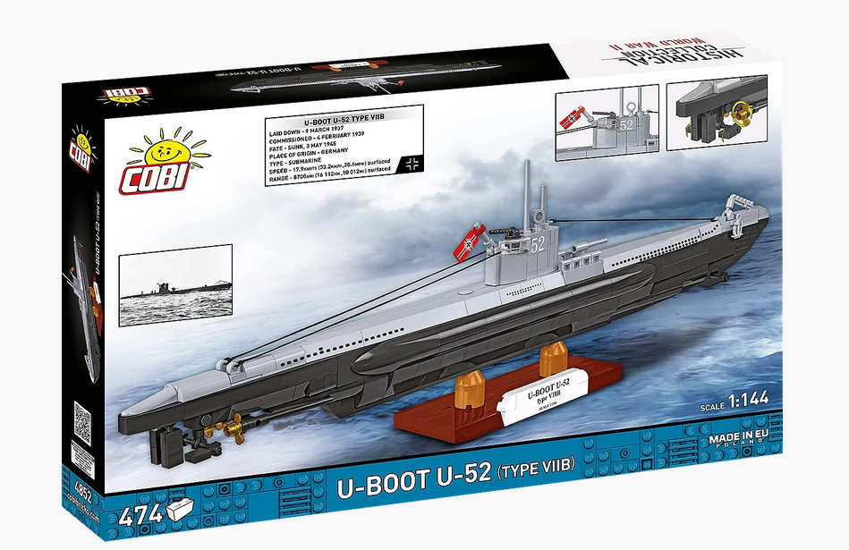 Cobi 4852 U-Boot U-52 (Type VIIB) 1:144 Bausatz NEU OVP