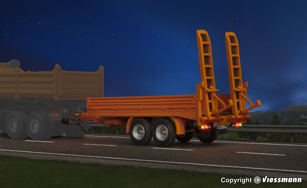 Viessmann 8217 Tandem Tieflader kommunalorange 1:87 Spur H0 NEU