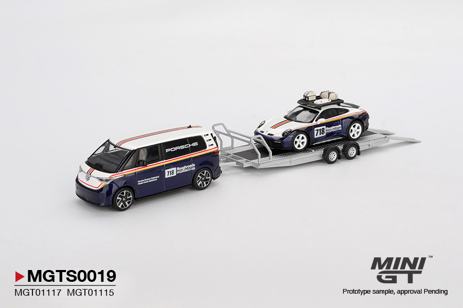 Mini GT MGTS0019 1:64 SET PORSCHE 911 DAKAR #718 + VW ID. BUZZ
