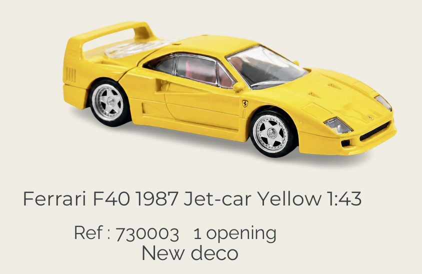 Norev 730003 Ferrari F40 1987 Yellow Jet-car 1:43
