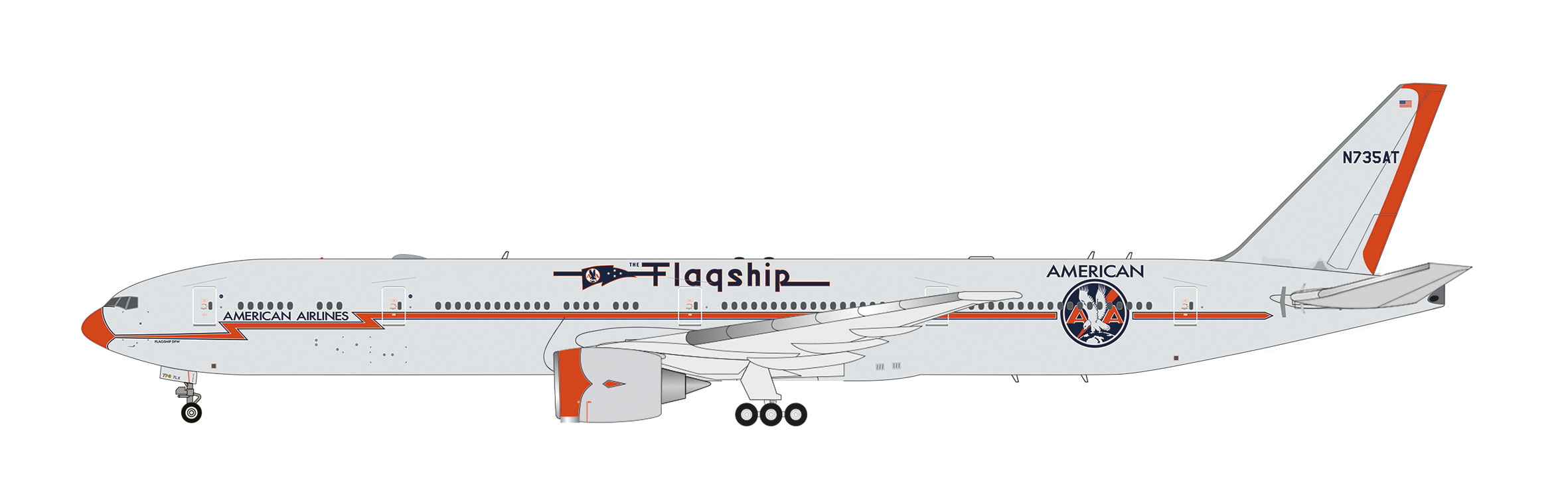 Herpa 539173 B777-300ER AA FlagshipHeritage