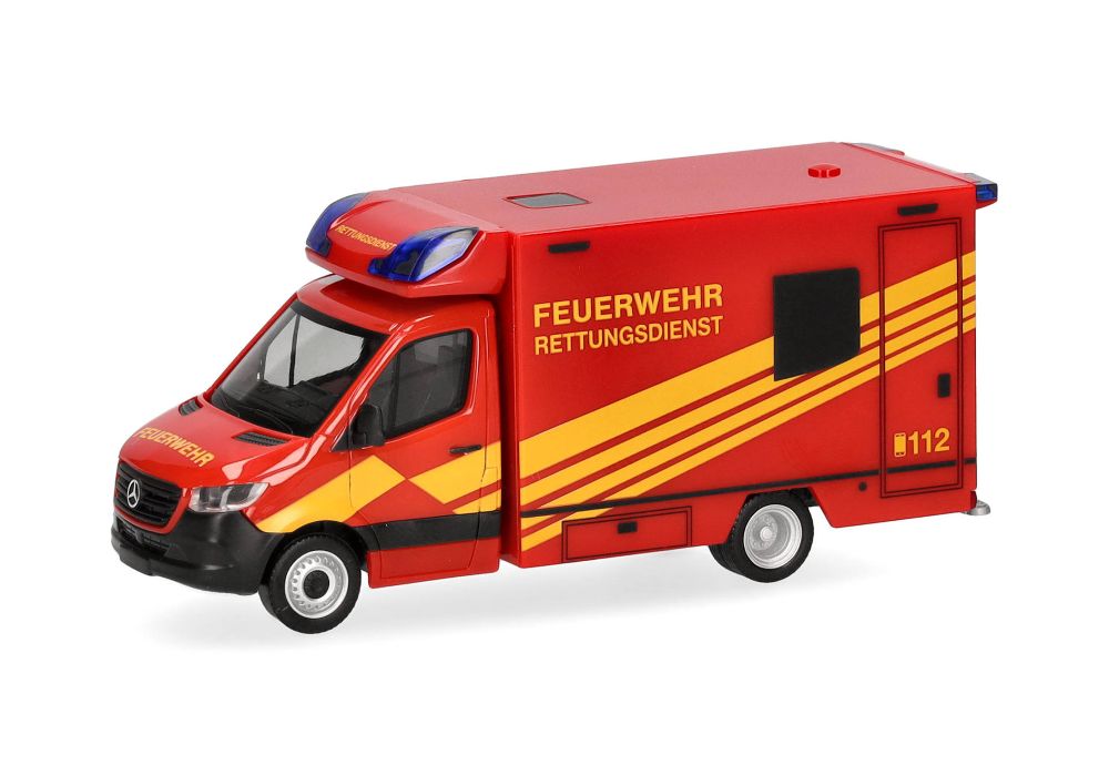 Herpa 098755 MB Sprinter '18 Fahrtec Rettungswagen FW 1:87 NEU