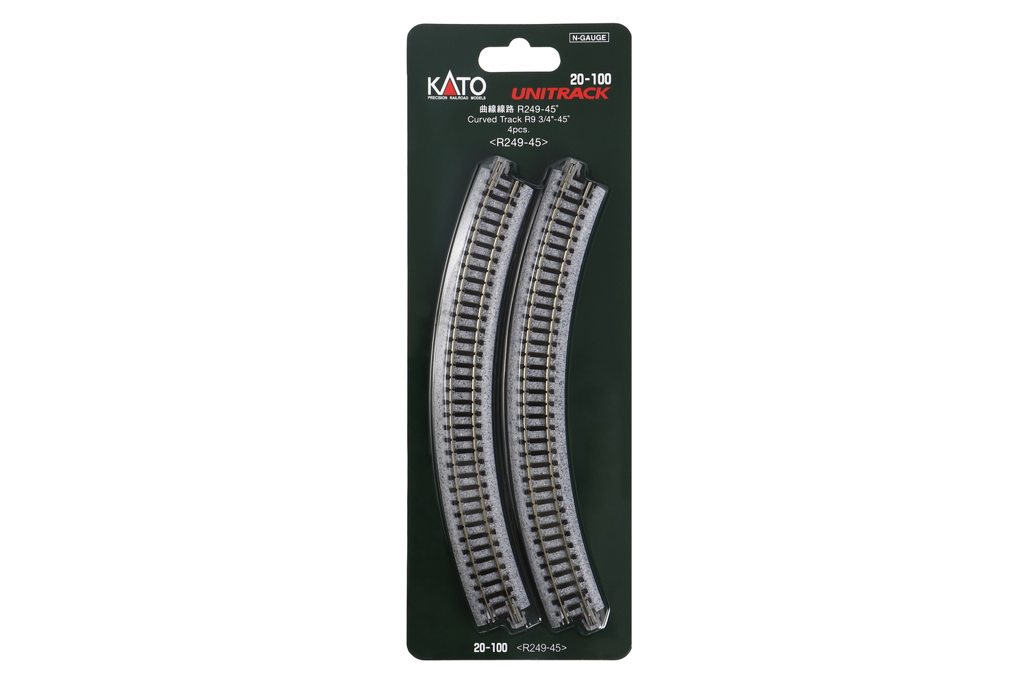 Kato 20-100 Gleis gebogen R 249-45° 4 Stück 1:160 Spur N Neu OVP