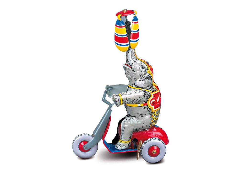 Wilesco 10257 Elefant auf Motorroller Aufzugswerk Neu OVP