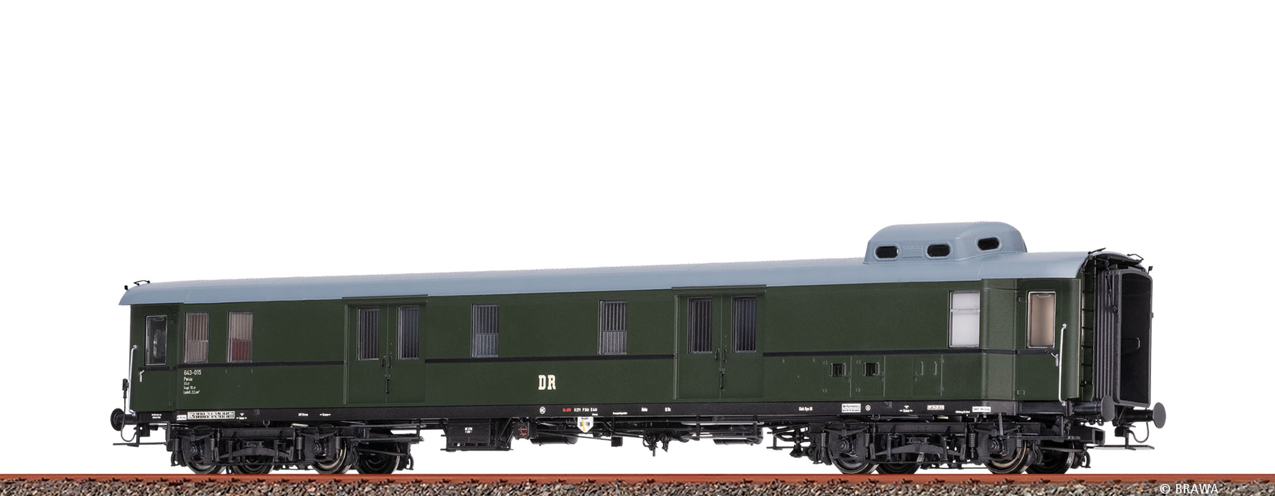 Brawa 58309 Gepäckwagen Pw4üe DR 1:87 Spur H0 DC LED NEU OVP