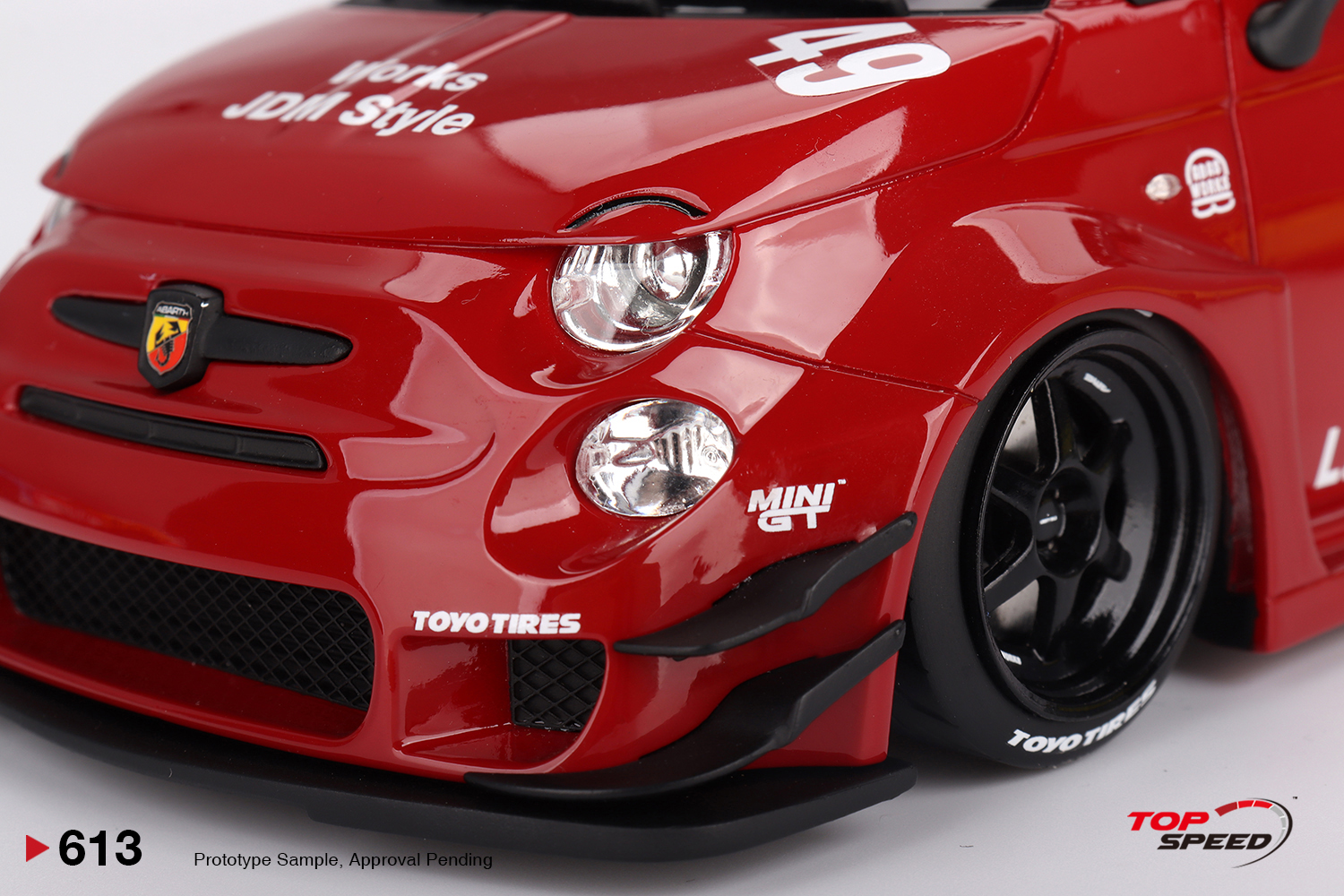 Top Speed 613 Fiat Abarth LB-WORKS x Abas Works 595 Red 2024 1:18