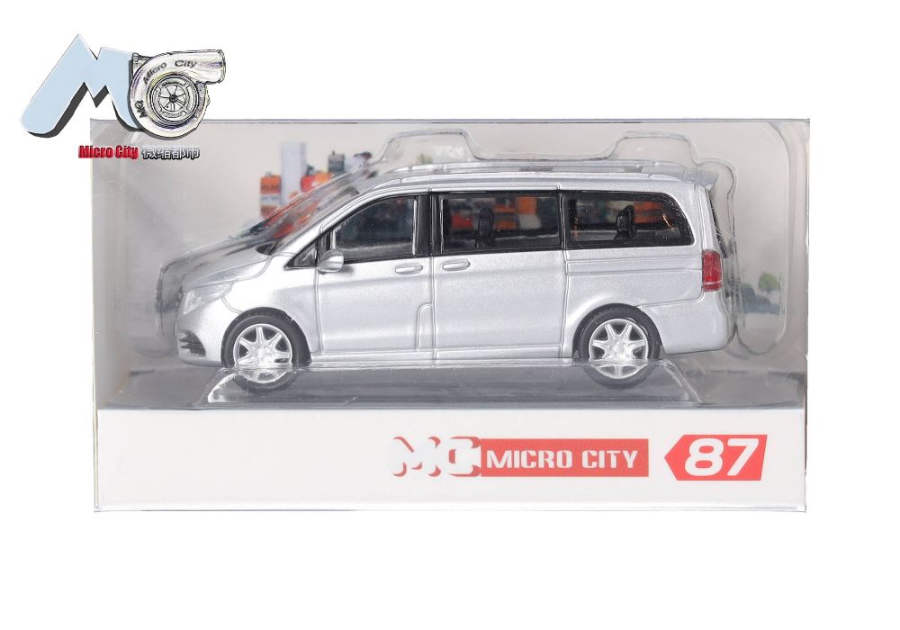Herpa 87MC000076 MicroCity: Mercedes-Benz V-Klasse, silber 1:87 Spur H0