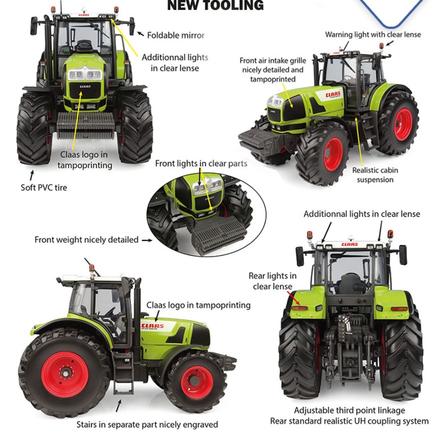 Universal Hobbies UH6704 Claas Atles 926RZ with fixed front weight 1:32 Spur 1