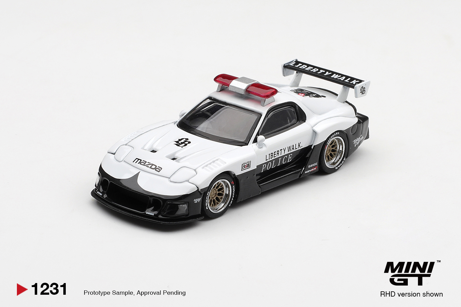 Mini GT 1231 1:64 MAZDA RX7 LB-SUPER SILHOUETTE POLICE 1998