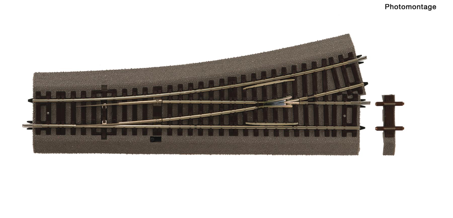 Roco 42534 Weiche links Wl15 mit Handantrieb mit Bettung Spur H0