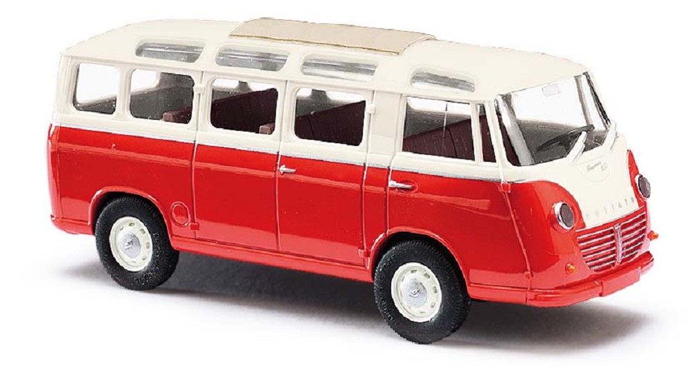 Busch 94150 3K: Goliath Express Luxusbus, Rot/Creme, 1:87