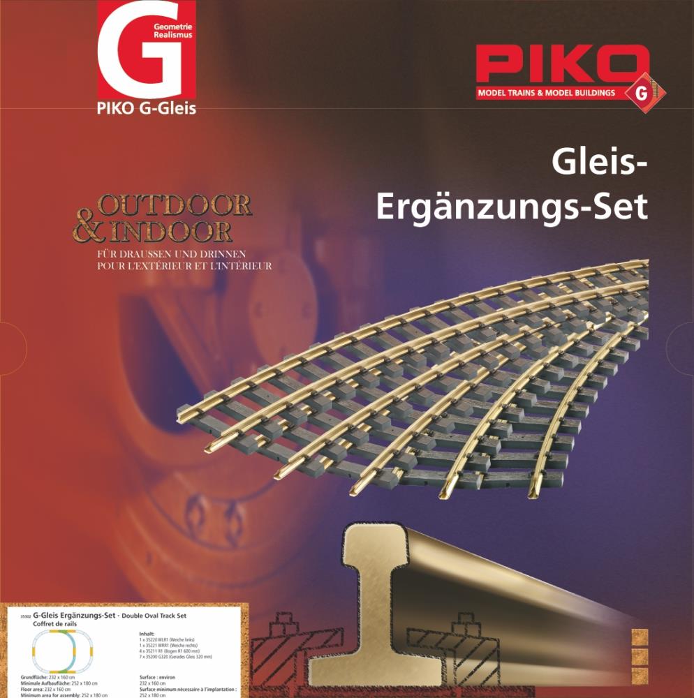 Piko 35302 Gleis Ergänzungs-Set Überholgleis 1:22,5 Spur G Neu