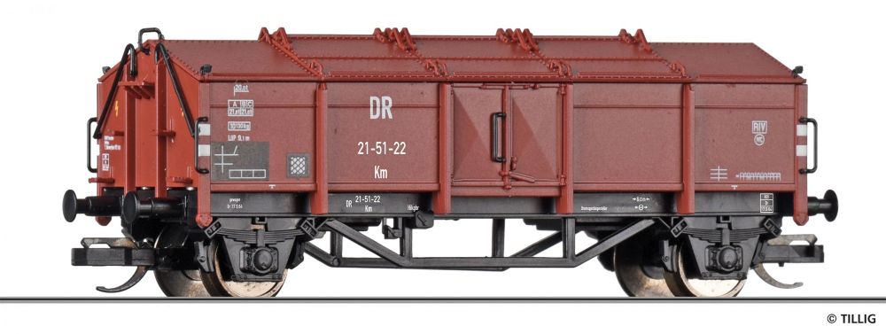 Tillig 95580 Klappdeckelwagen Km DR 1:120 Spur TT NEU OVP