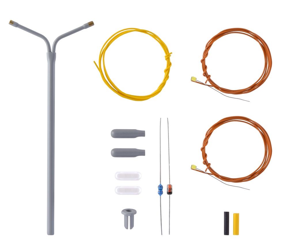 Viessmann 6923 TT Bausatz Peitschenleuchte doppelt, LED weiß