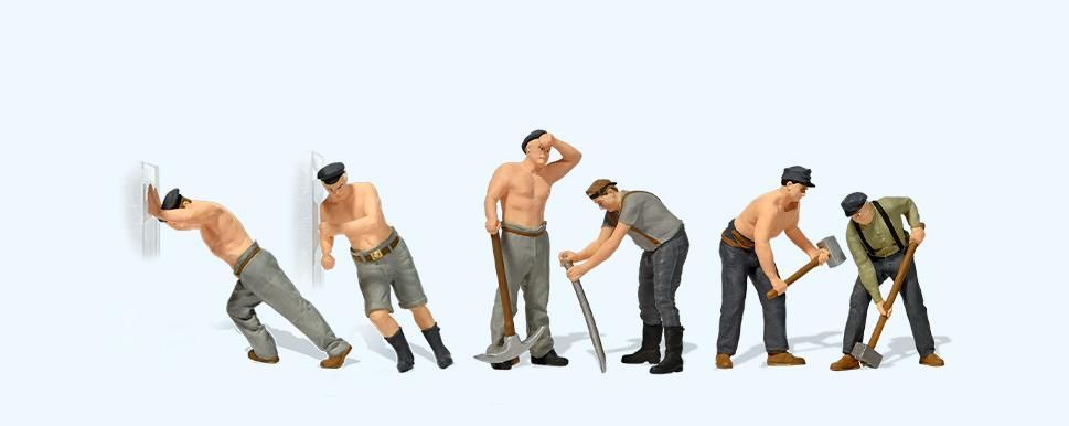 Preiser 10813 Gleisbauarbeiter Epoche II/III 1:87 Spur H0 NEU OVP