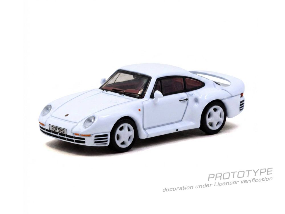 Tarmac Works T64G-068-WH 1:64 PORSCHE 959 WHITE 1989 With trading Card combo set