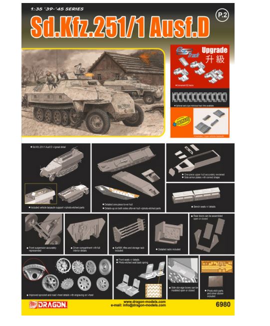 Dragon 6980 Sd.Kfz.251/1 Ausf.D 1:35 Modellbausatz Neu OVP