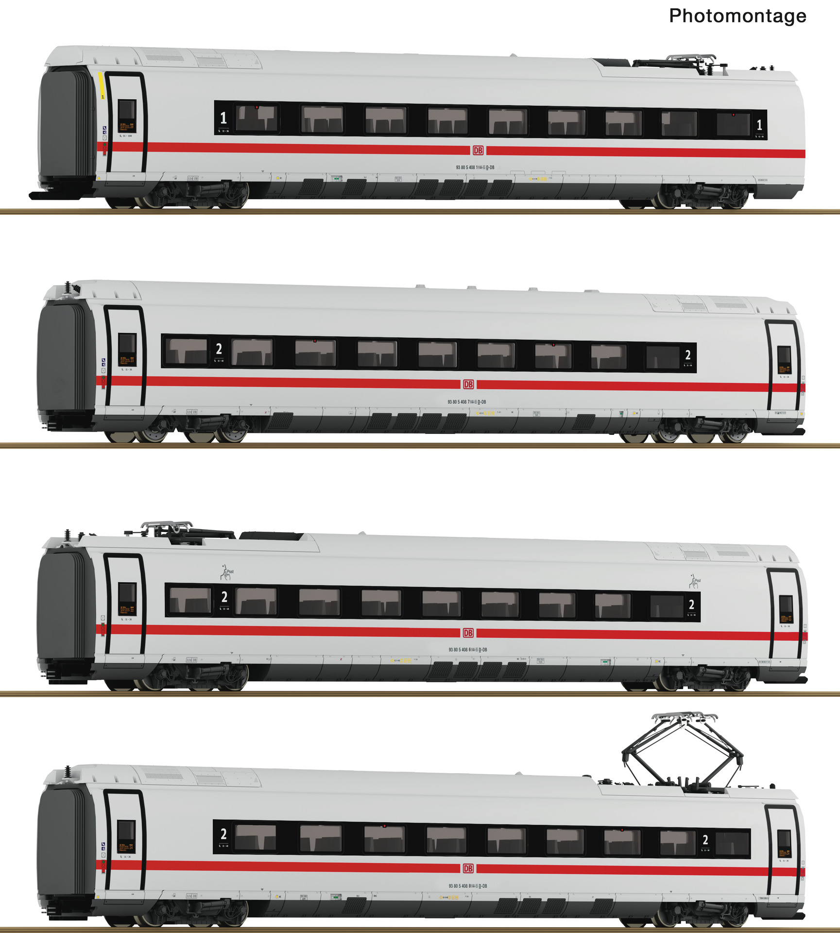 Roco 7710018 4-tlg. Set: Zwischenwagen ICE 3neo (BR 408), DB AG