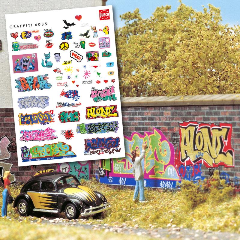 Busch 6035 Graffiti zum Anreiben - Spur H0/N/TT - Neu - OVP