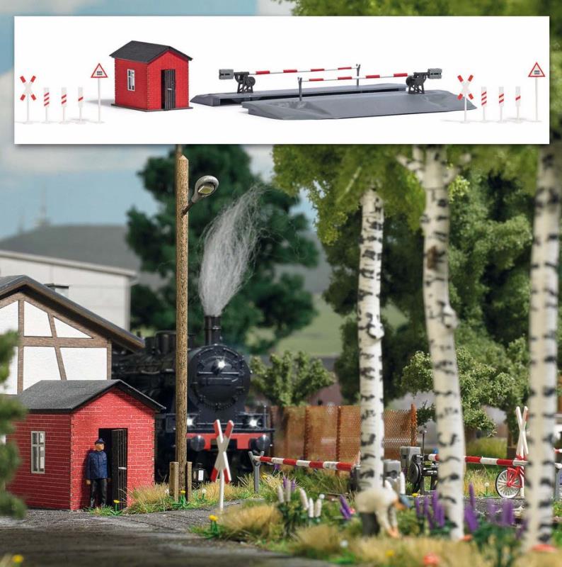 Busch 1396 Schrankenposten mit Bahnschranke