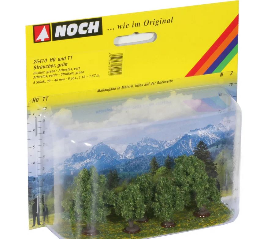 Noch 25410 Sträucher grün 5 Stück 3 - 4 cm hoch Spur H0/TT NEU