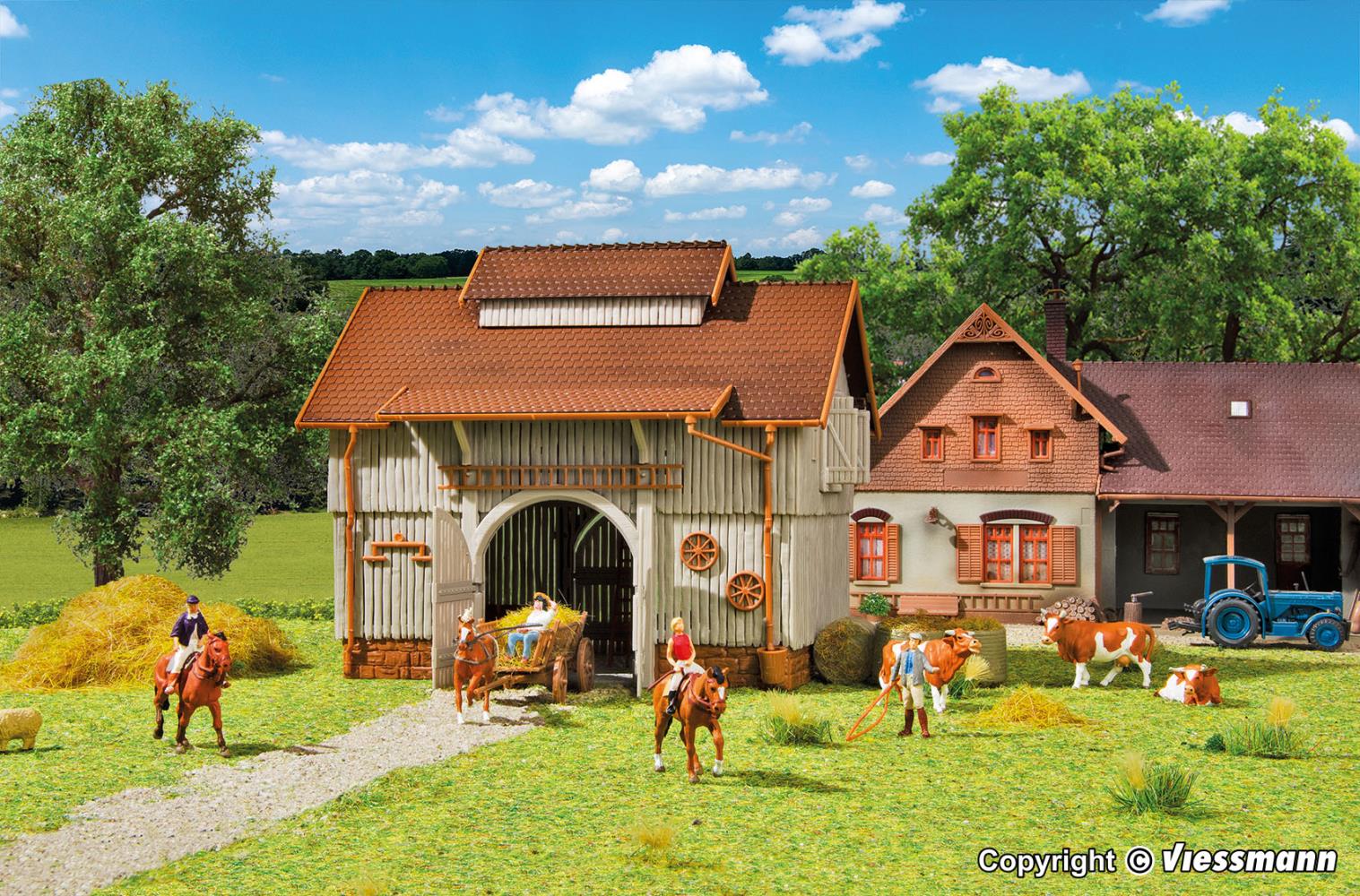 Vollmer 43727 Scheune mit Tenne und Gebälk - Spur H0 - Bausatz - Neu