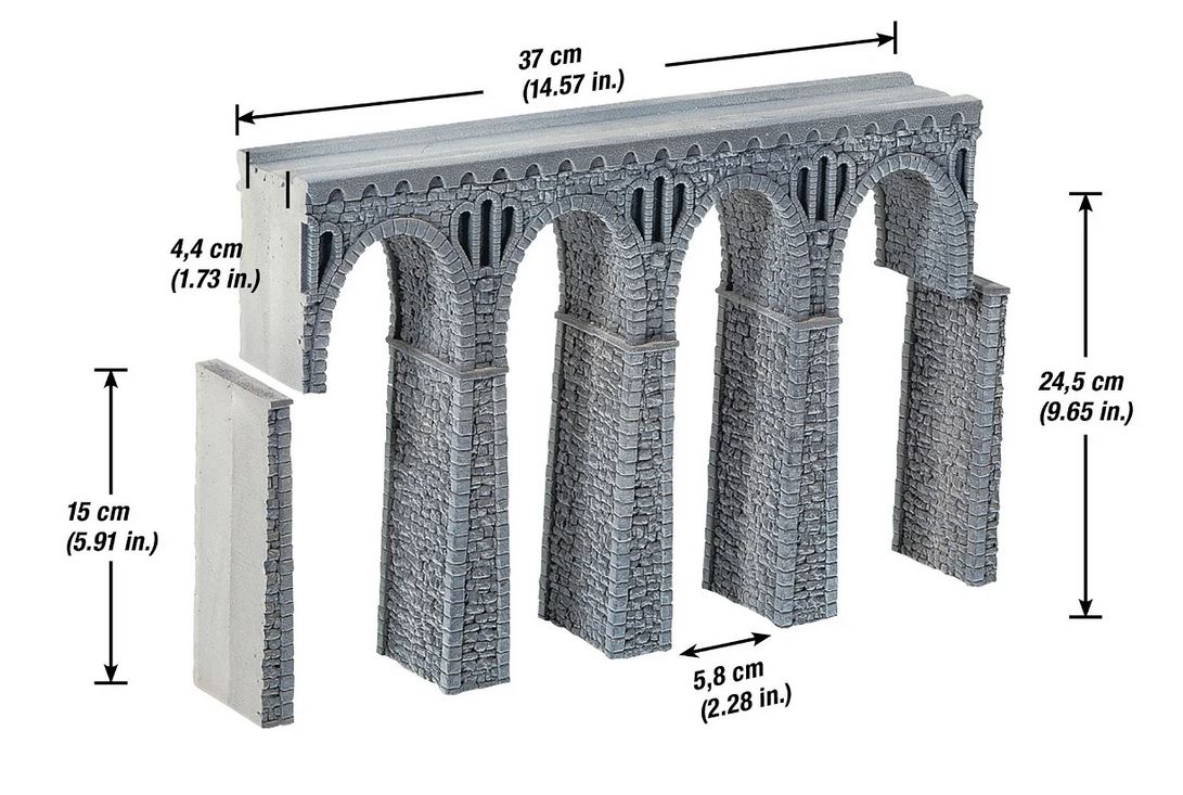 Noch 58660 Bruchstein-Viadukt gerade 1:87 Spur H0 Neu OVP
