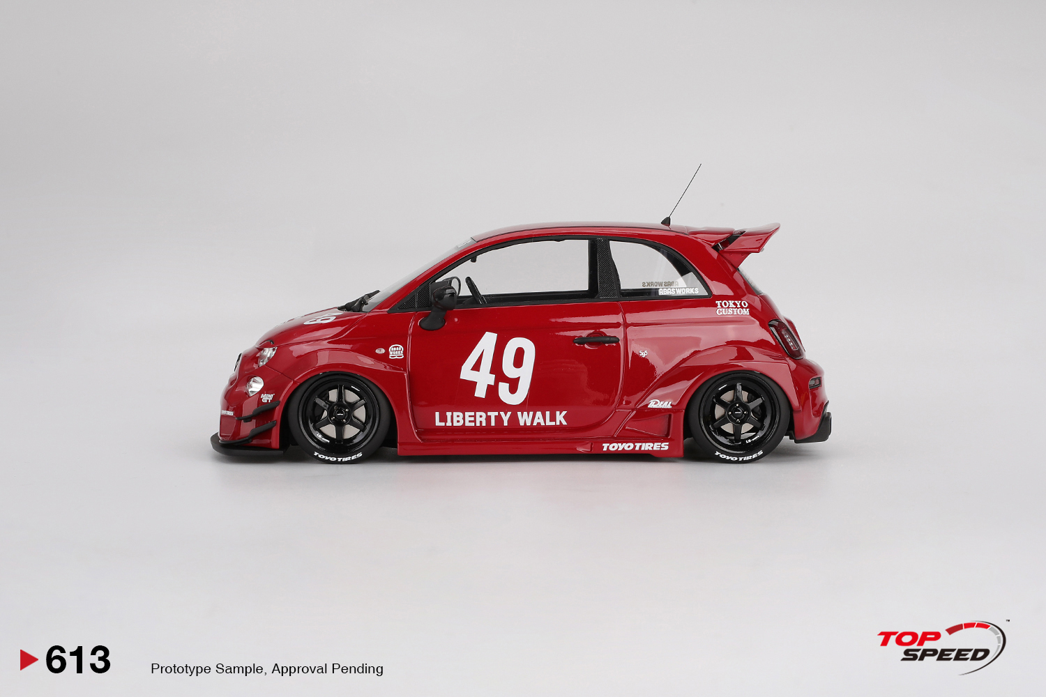Top Speed 613 Fiat Abarth LB-WORKS x Abas Works 595 Red 2024 1:18
