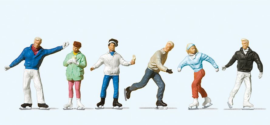 Preiser 10315 Schlittschuhläufer 1:87 Spur H0 Neu OVP Figuren