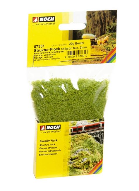 Noch 07331 Struktur-Flock - hellgrün, fein, 3 mm, 20 g - Neu - OVP