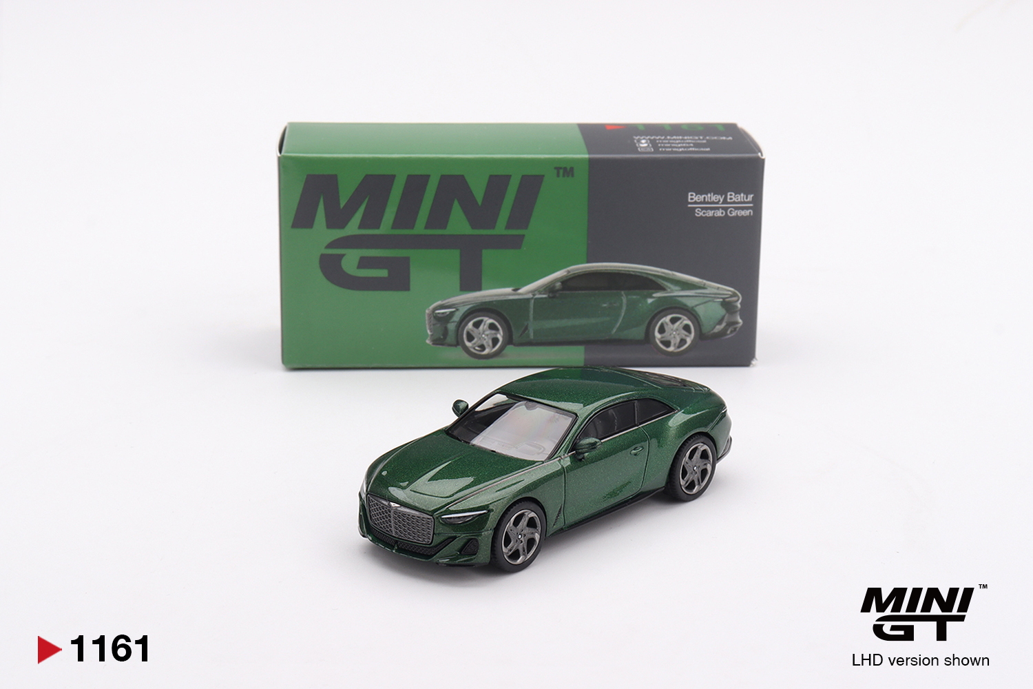 Mini GT 1161 Bentley Batur Scarab Green 2023 1:64 Standmodell NEU