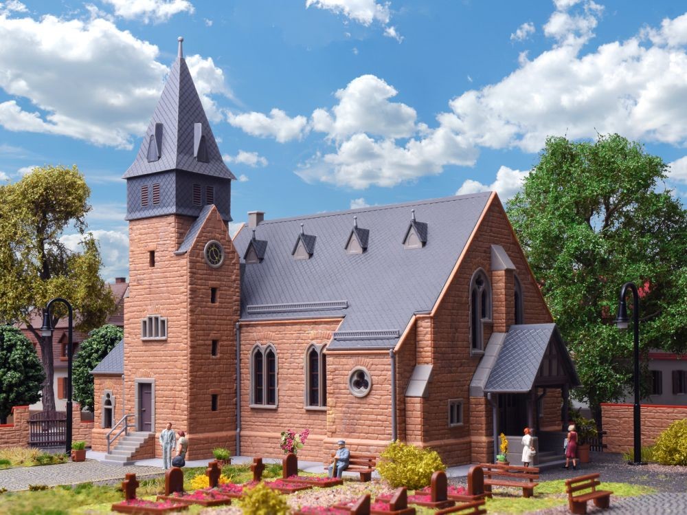 Kibri 39766 H0 Kirche mit Mauer aus dem Westerwald