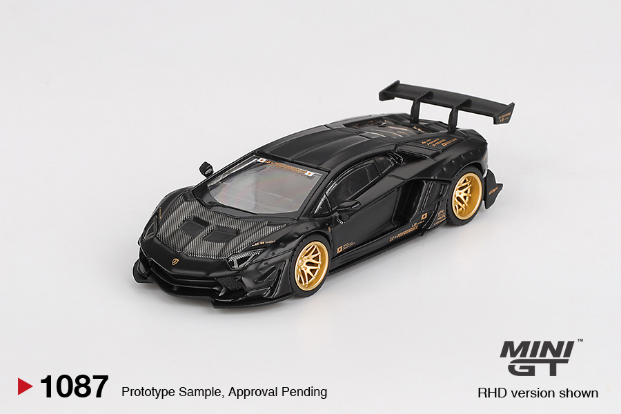Mini GT 1087 Lamborghini Aventador LB-WORKS Matte Black 2025 1:64