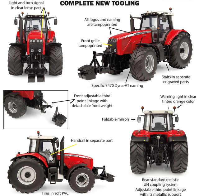 Universal Hobbies UH6840 Massey Ferguson 8470 Dyna-VT 1:32 Spur 1 NEU OVP