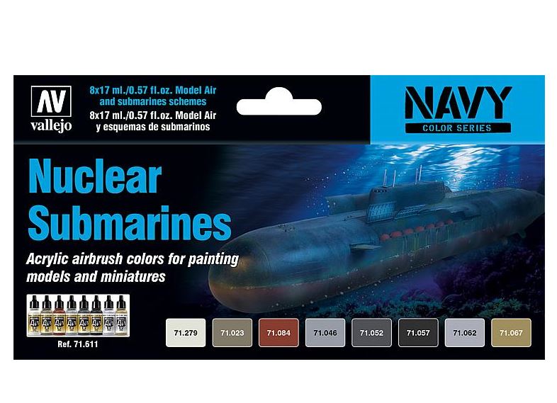 Vallejo 71611 Farb-Set, Atom-U-Boote - 8 x 17 ml