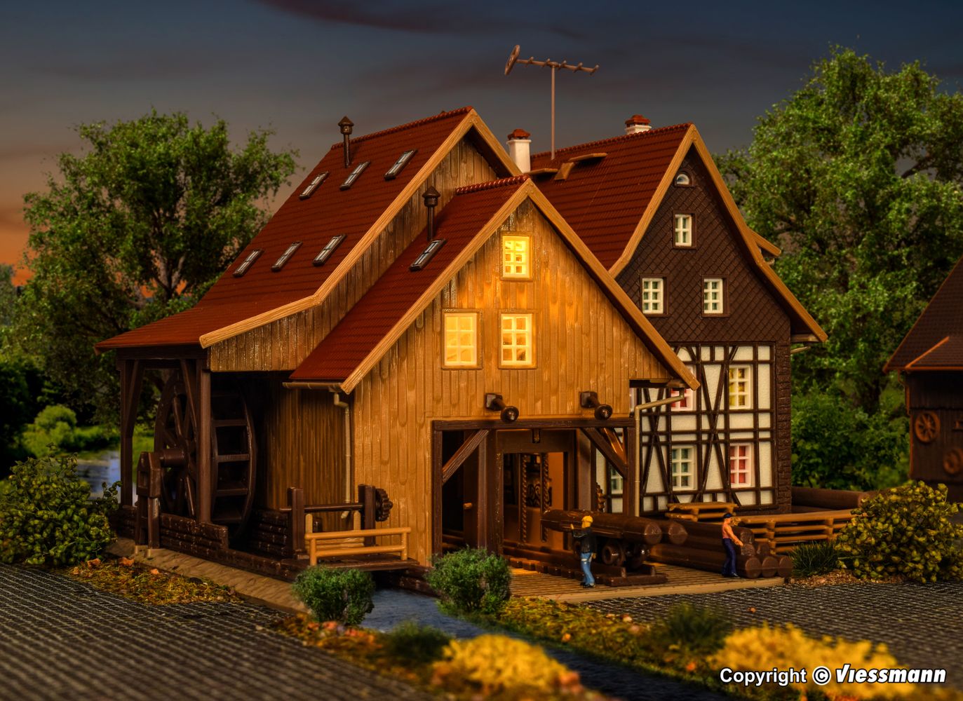 Vollmer 47713 Tonbachmühle mit Mühlrad und Sägegatter Spur N Neu