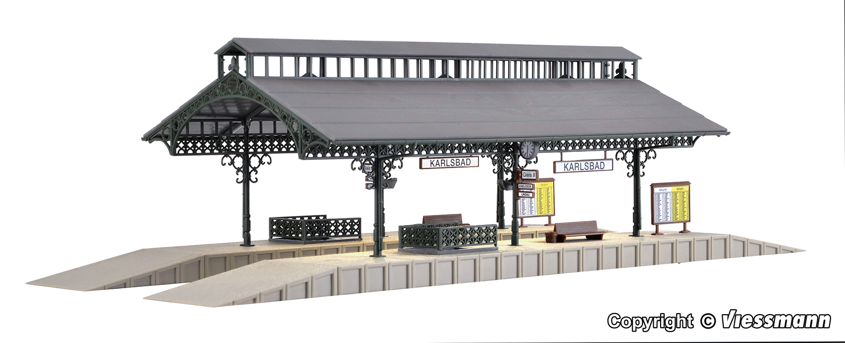 Vollmer 43545 Bahnsteighalle mit LED-Beleuchtung 1:87 Spur H0 Neu