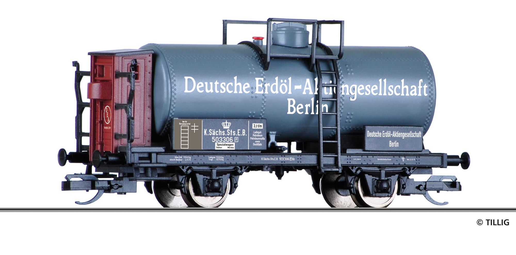 Tillig 95878 Kesselwagen „Deutsche Erdöl-Aktiengesellschaft“, eingestellt