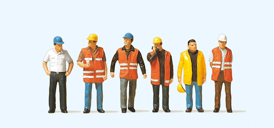 Preiser 10420 Arbeiter mit Warnweste 1:87 Spur H0 Neu OVP Figuren