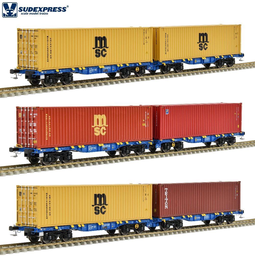 Sudexpress S854006 3-tlg Innofreight Sggrrs 80' Container-Tragwgn Spur H0
