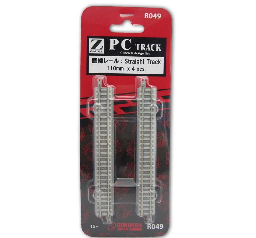 Rokuhan R049 Gleis gerade 110 mm mit Betonschwellen 1:220 Spur Z